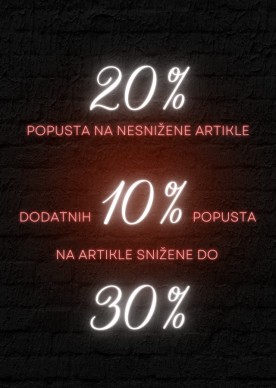 Popust 20% na novu nesniženu kolekciju i dodatnih 10% na već snižene artikle